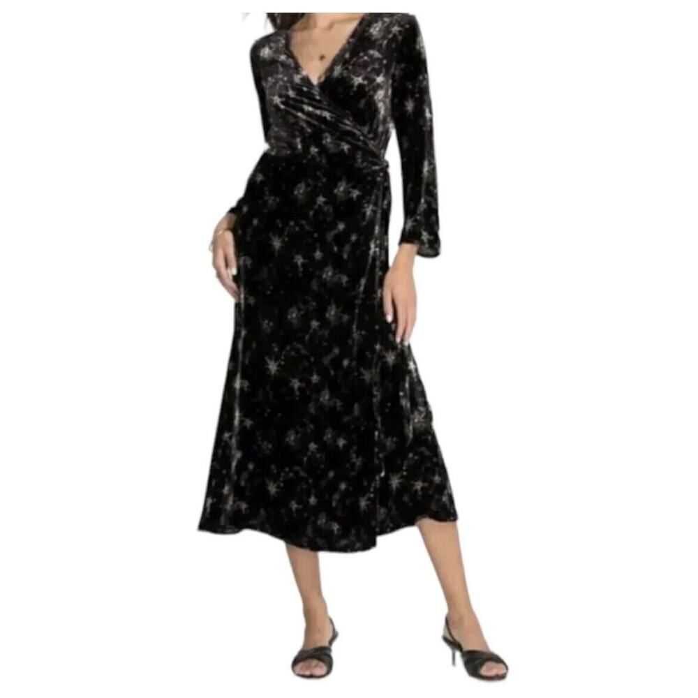 Johnny Was Stardust Velvet Kimono Wrap Dress Luxury Designer Galaxy Star NWT XXS
